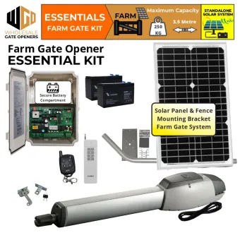 Solar Powered Farm Gate Essentials Kit With APC-T700TL Extra Heavy Duty Linear Actuator | Electric Gate Automation System With Adjustable Top Limits for Single Swing Automatic Driveway Gates