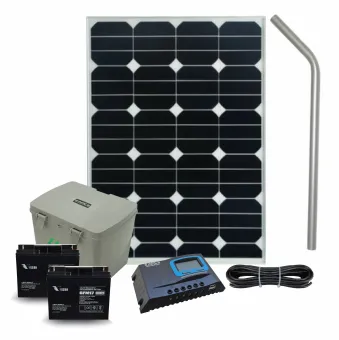 Complete Solar Power Solution for Gate Automation Systems | 24 Volt Solar Power Supply System with 17aH Battery and 60 Watts Solar Panel.