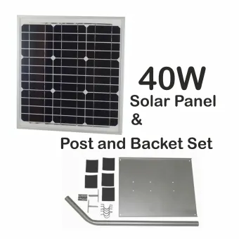 24v 40 Watts Solar Panel and Solar Panel Post with Fixing Bracket Set