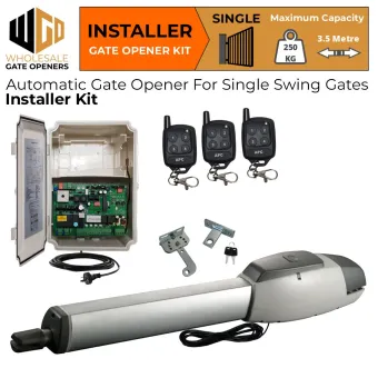 Single Swing Driveway Gate Opener Kit with APC-T700TL Extra Heavy Duty Linear Actuator | Electric Gate Automation System With Adjustable Top Limits for Single Swing Automatic Driveway Gates