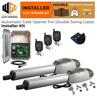 Double Swing Driveway Gate Opener Kit with APC-T800TL Extra Heavy Duty Linear Actuator | Electric Gate Automation System With Adjustable Top Limits for Double Swing Automatic Driveway Gates